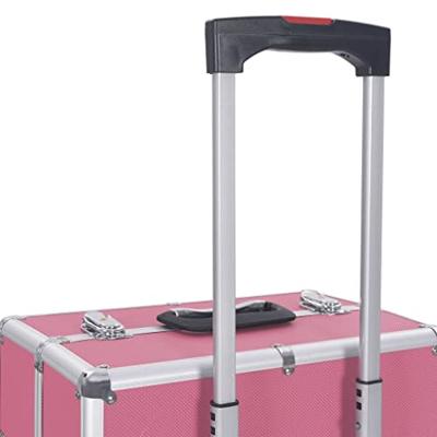 VidaXL Make-up trolley aluminium roze