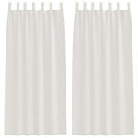 Voile Gordijn met gordijnen 2 pcs Crème 225 x 140 cm Polyester - thumbnail