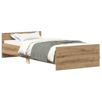 Bedframe zonder matras spaanplaat artisanaal eikenkleurig