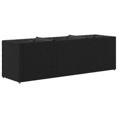 VidaXL Plantenbakken met 3 potten 2 st 105x30x32 cm poly rattan zwart VidaXL Plantenbakken met 3 potten 2 st 105x30x32 cm poly rattan zwart