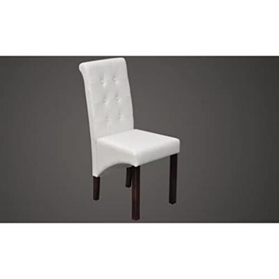 Eetkamerstoelen gecapitonneerd kunstleer wit 2 st - thumbnail