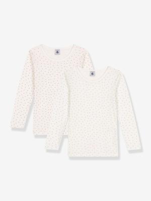 Set van 2 t-shirts met lange mouwen PETIT BATEAU wit