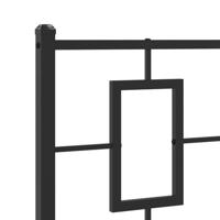 Bedframe met hoofdbord metaal zwart 90x200 cm - thumbnail