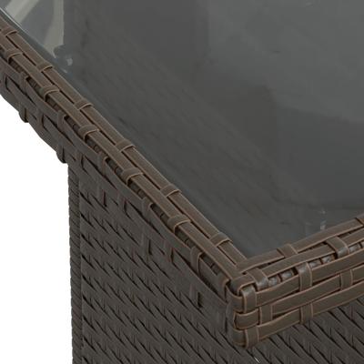 6-delige Loungeset met kussens poly rattan bruin - thumbnail