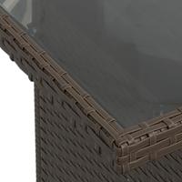 5-delige Loungeset met kussens poly rattan bruin - thumbnail