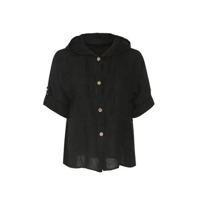 Paprika geweven top zwart