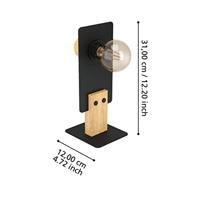 Eglo Moderne tafellampBramerton zwart met hout - 43754 - thumbnail