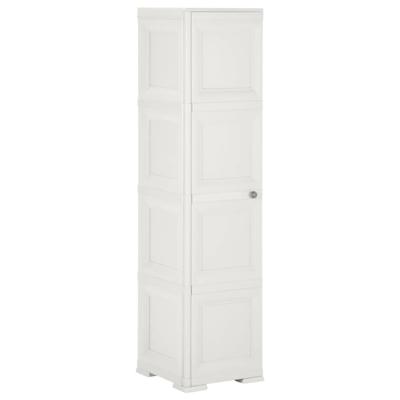 Kast hout-look 40x43x164 cm kunststof wit