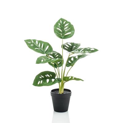 Emerald kunstplant in pot monkey monstera struik 43 cm
