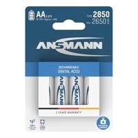 ANSMANN Accu AA 2.850 mAh (min. 2.650 mAh) NiMH 1,2 V (4 stuks) - oplaadbare penlitebatterijen AA, hoge capaciteit voor een hoog stroomverbruik - thumbnail