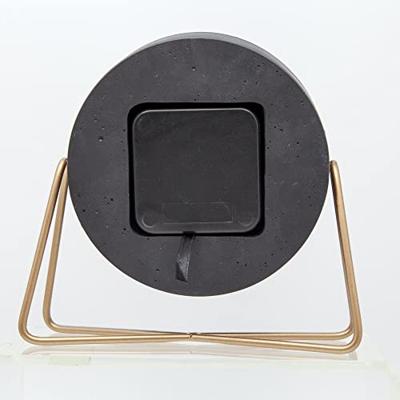 NeXtime NE-5204ZW Tafelklok 17.5x15.5x5 Cm, Polyresin, Zwart