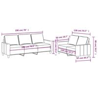 2-delige Loungeset met kussens stof lichtgeel - thumbnail