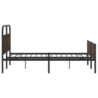 Bedframe zonder matras metaal bruin eikenkleurig 160x200 cm - thumbnail