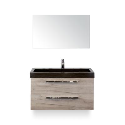 Seville Badmeubelset 100 cm - Craft Oak - Wastafel Lucca 1 kraangat - met Spiegel