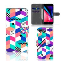 Apple iPhone 7 Plus | 8 Plus | Book Case | Blokken Kleurrijk | Portemonnee hoesje - thumbnail