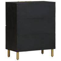 Dressoir 60x33x75 cm bewerkt hout zwart - thumbnail