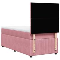 Boxspring met matras fluweel roze 100x200 cm - thumbnail