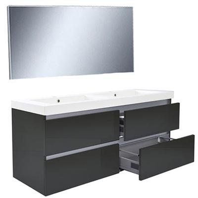 Badkamermeubelset Wiesbaden Vision 120cm Hoogglans Grijs (4 laden)