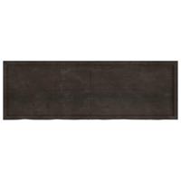 Wandschap 180x60x4 cm behandeld massief eikenhout donkergrijs - thumbnail