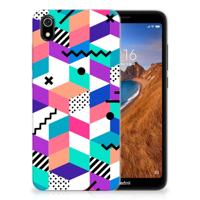 Xiaomi Redmi 7A | TPU Hoesje | Blokken Kleurrijk - thumbnail
