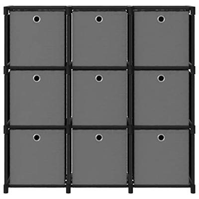Bussandri Exclusive - Kast met 9 vakken met boxen 103x30x107,5 cm stof zwart