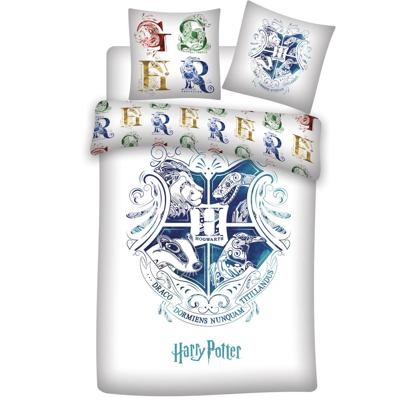 Harry Potter Dekbedovertrek - Hogwarts wit Polyester