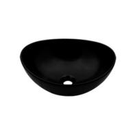 Plieger Keramische Opbouw Waskom Scale Ovaal Mat Zwart - thumbnail