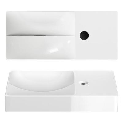 Clou Vale keramiek fontein 45x19x7cm kraangat rechts wit glans CL/03.03162.01.R