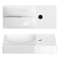 Clou Vale keramiek fontein 45x19x7cm kraangat rechts wit glans CL/03.03162.01.R - thumbnail