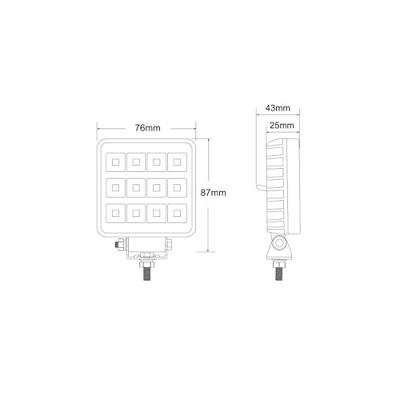 SecoRüt LED-werklamp 12 V/DC, 24 V/DC L0152 (b x h x d) 76 x 87 x 25 mm 1275 lm
