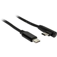 Inter-Tech usb-c naar usb-c kabel 90° (zwart, 1 meter) - thumbnail