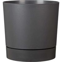 Ronde bloempot met waterreservoir - GARDEN ID - Plano - Ø 29 - 14 L - H 29 cm - Metaalgrijs - thumbnail