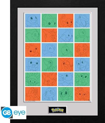 Pokemon Framed Print - First Partner Grid Pokemon Framed Print - First Partner Grid