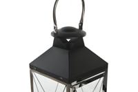 Lantaarnenset DKD Home Decor Zwart Kristal Staal Modern Verchroomd 18 x 18 x 43 cm (2 Onderdelen) - thumbnail