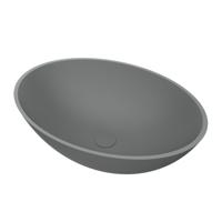 Waskom BWS Prince Cast Marble 49x34 cm Ovaal Mat Grijs - thumbnail