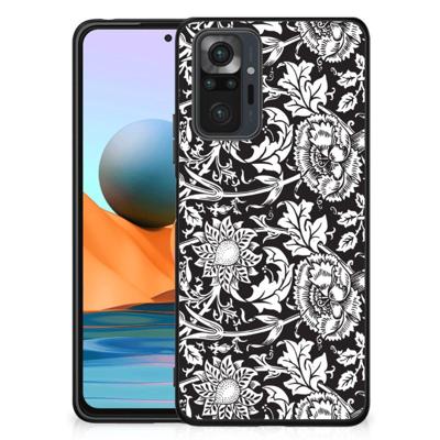 Xiaomi Redmi Note 10 Pro Bloemen Hoesje Black Flowers