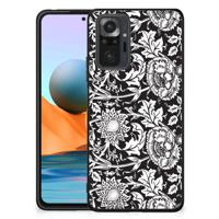 Xiaomi Redmi Note 10 Pro Bloemen Hoesje Black Flowers - thumbnail