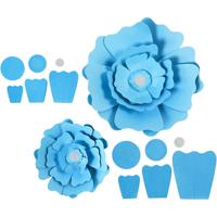 Creativ Company Papieren bloemen, d 15+25 cm, 230 gr, lichtblauw, 2 stuk/ 1 doos - thumbnail