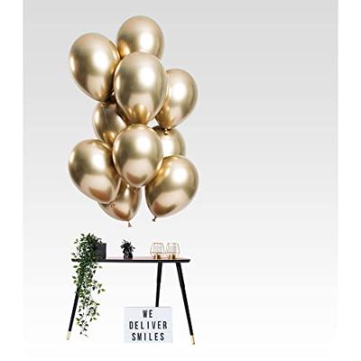 Chrome ballonnen 33cm Spiegeleffect Goud Premium - 12 Stuks