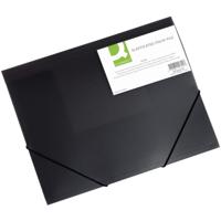 Q-CONNECT elastomap, A4, 3 kleppen en elastieken, transparant PP, zwart - thumbnail