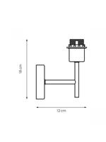 Wandlamp Mati voor lampenkap, 10-10-18cm, Wit, Wandlamp gemaakt-van, Metaal, geschikt-voor-E27-LED-lichtbron, voor-lampenkap-met-doorsnede-max., 20cm - thumbnail