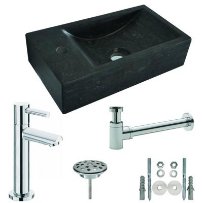 Aqua Splash Hardstenen Fonteinset 40X22X10 cm Links Of Rechts - Set Kraangat Links