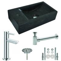 Aqua Splash Hardstenen Fonteinset 40X22X10 cm Links Of Rechts - Set Kraangat Links - thumbnail