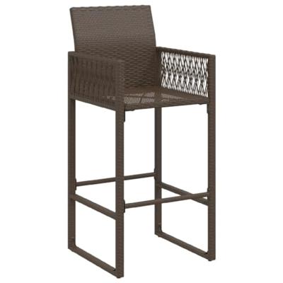 Tuinbarkrukken 2 st poly rattan bruin - thumbnail