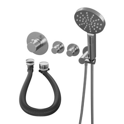 Inbouwthermostaatset Brauer Brushed Incl 3 Standen Handdouche En Badafvoer Geborsteld RVS