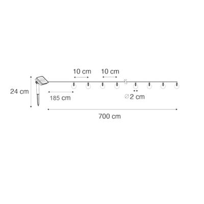 QAZQA Buiten lichtsnoer 7m incl. LED 50-lichts RGBW solar- Festival