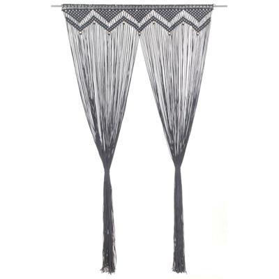 Gordijn macram 140x240 cm katoen antraciet Gordijn macram 140x240 cm katoen antraciet