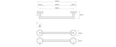 Handdoekhouder Sapho X-Steel Hangend 30 cm Geborsteld RVS Sapho Handdoekhouder Sapho X-Steel Hangend 30 cm Geborsteld RVS Sapho