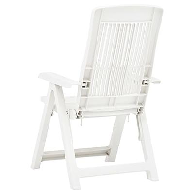 Tuinstoelen 2 st verstelbaar kunststof wit Tuinstoelen 2 st verstelbaar kunststof wit