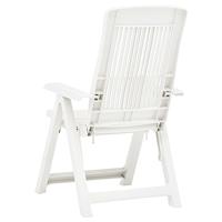 Tuinstoelen 2 st verstelbaar kunststof wit - thumbnail